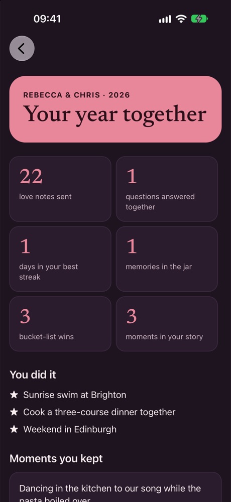 Your year screen